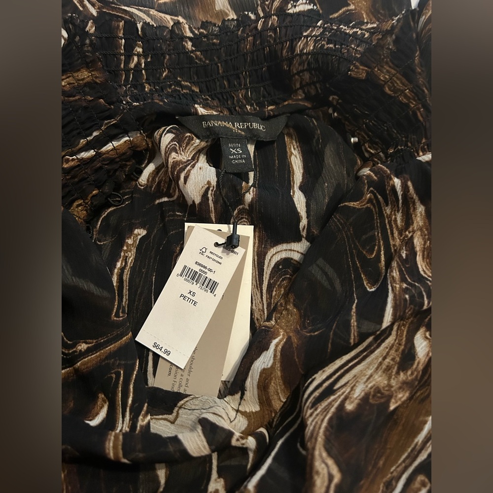 Elegant Brown Patterned Women's Top - Picture 10 of 10